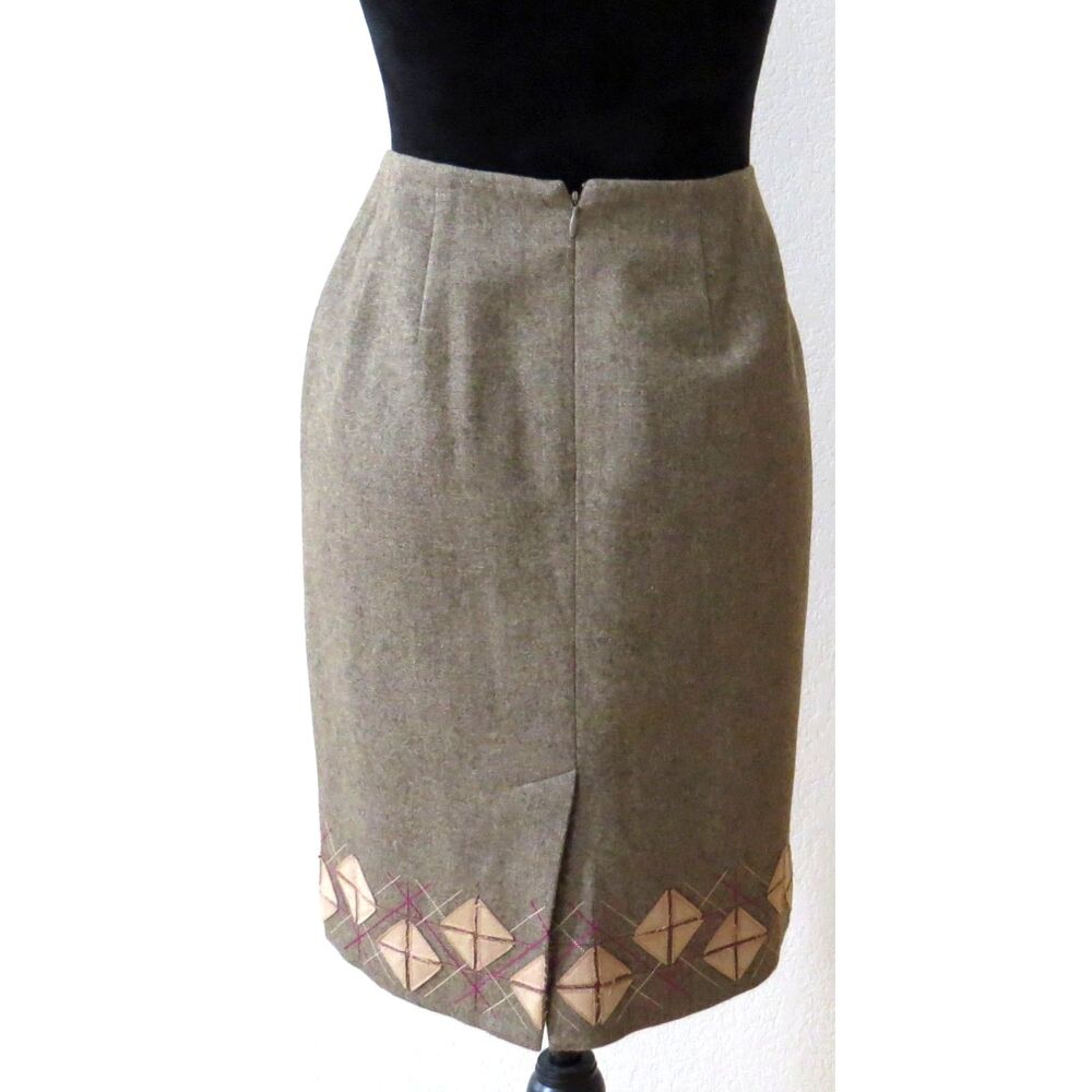 Ann Taylor Loft Vintage Wool Blend Pencil Skirt Flecked Brown 6P EUC - Picture 3 of 7
